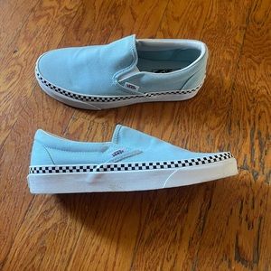 light blue checkerboard rim vans